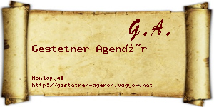 Gestetner Agenór névjegykártya